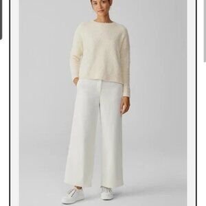 Eileen Fisher Organic Cotton Stretch Corduroy Wide-Leg Pants Womens Petite Large